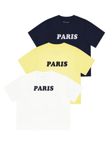 [여성] PARIS 레터링 크롭 티셔츠
