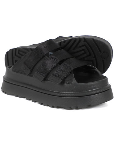 어그 UGG 여성 스트랩 슬리퍼 골든글로우 슬라이드 (1167430-BLK)