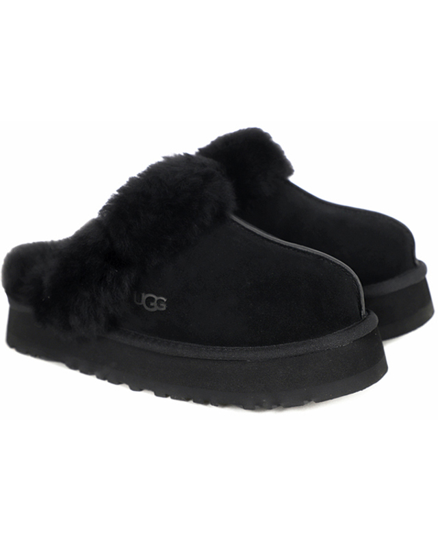 어그 어그 UGG W 디스케트 양털 슬리퍼 블랙 (1122550-BLK) 착용컷