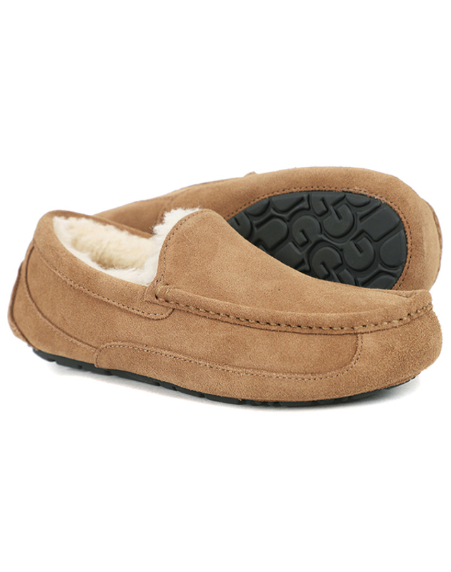 어그 어그 UGG 아스콧 체스트넛 남성 방한 모카신 겨울 로퍼 (1101110-CHE) 착용컷
