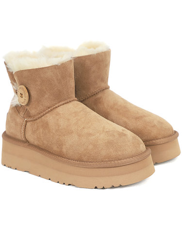 오즈어그웨어 여성 양털 부츠 UGG 클래식 미니 버튼 플랫폼 (OUW104P-CHESTNUT)