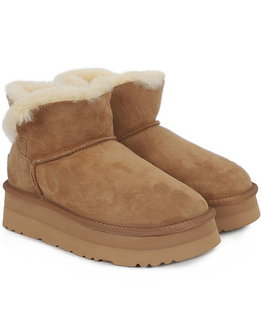 오즈어그웨어 여성 양털 부츠 UGG 마일라 플랫폼 (OUW202-CHESTNUT)