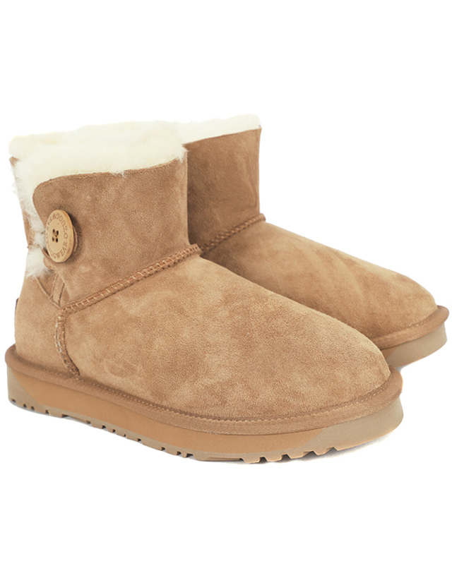 오즈웨어 오즈어그웨어 UGG 클래식 미니 버튼 양털 부츠 (OUW104-CHESTNUT) 착용컷