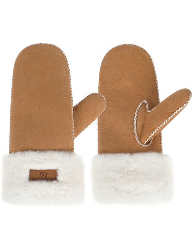 오즈웨어 오즈어그웨어 UGG 양털 양가죽 벙어리 장갑 SHEEPSKIN 미튼 (OUW146-CHESTNUT) 착용컷