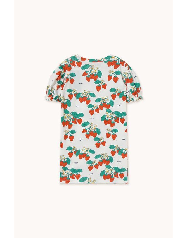 타이니코튼 타이니코튼 25SS 키즈 원피스 STRAWBERRIES PUFF SLEEVE DRESS SS25-004-104 착용컷