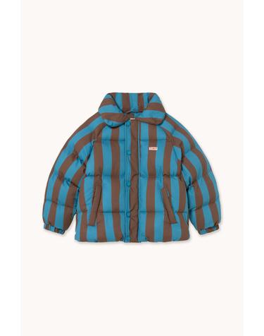 타이니코튼 26FW 아동 패딩 자켓 BLUE-CACAO STRIPES SHORT PADDED JACKET AW26-045-U01