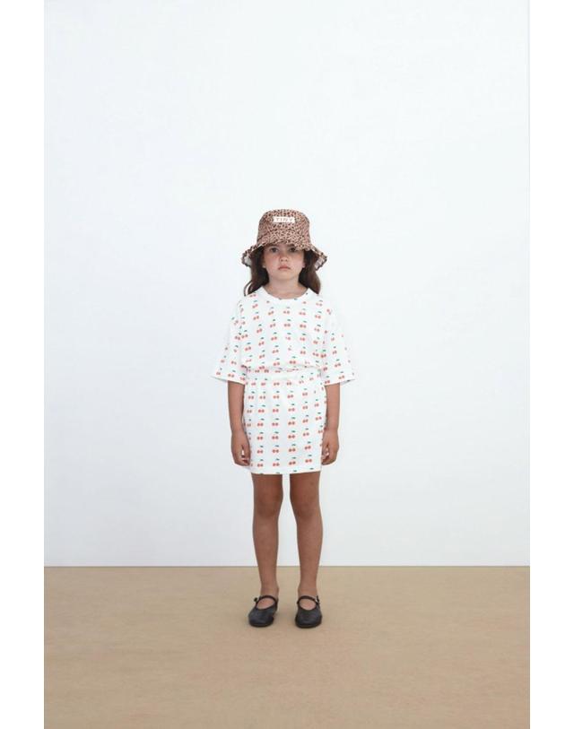 타이니코튼 타이니코튼 26SS 아동 반팔 티셔츠 Cherries Knitted Tee SS26-018-104 착용컷