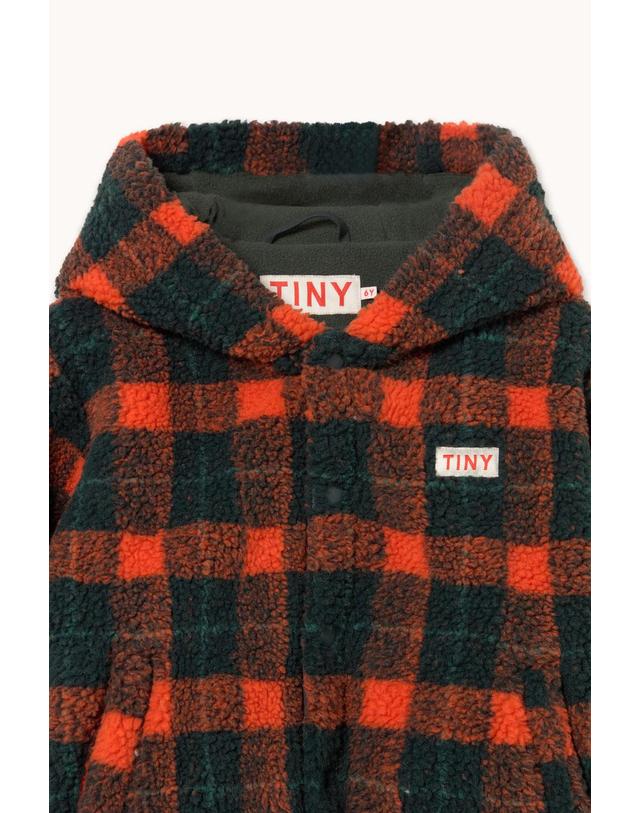 타이니코튼 타이니코튼 26FW 아동 후리스 자켓 RED CHECK SHERPA HOODIE AW26-240-008 착용컷