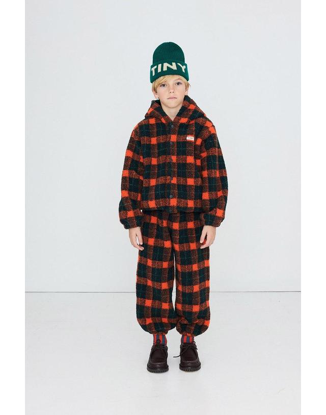 타이니코튼 타이니코튼 26FW 아동 후리스 자켓 RED CHECK SHERPA HOODIE AW26-240-008 착용컷