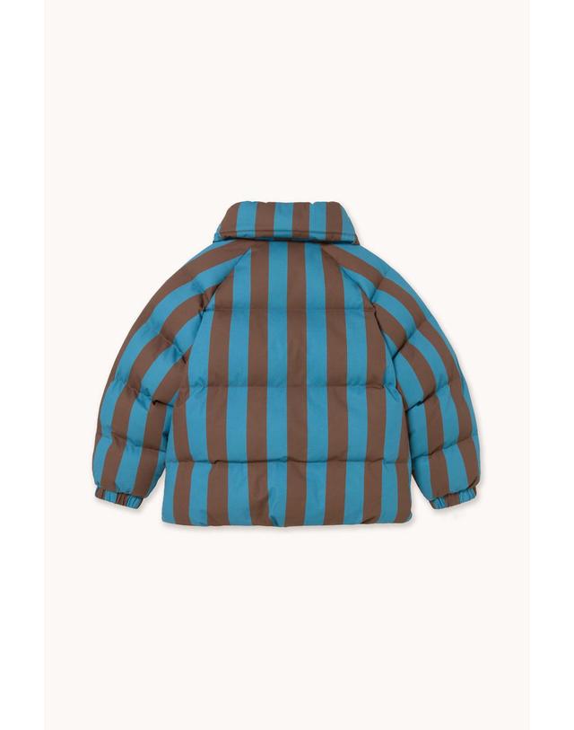 타이니코튼 타이니코튼 26FW 아동 패딩 자켓 BLUE-CACAO STRIPES SHORT PADDED JACKET AW26-045-U01 착용컷