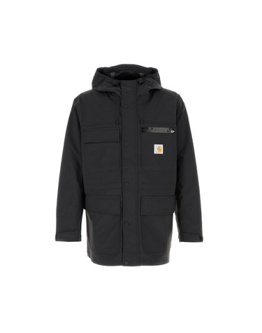 25FW 바우든 로고 패치 후드 자켓 블랙 I035246 00EXX