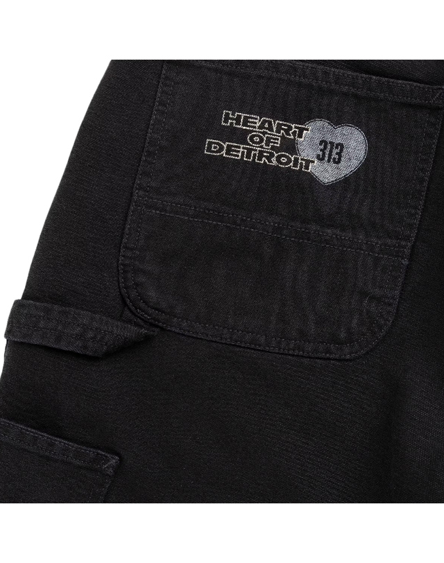 칼하트 25FW 싱글니 그래픽 프린팅 팬츠 블랙 I035560 8960 착용컷