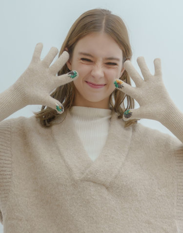 미민 투홀롱 핑거홀 터치장갑 5colors
