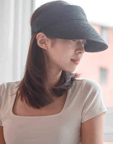 미민 멜란지 라피아 썬캡 3컬러