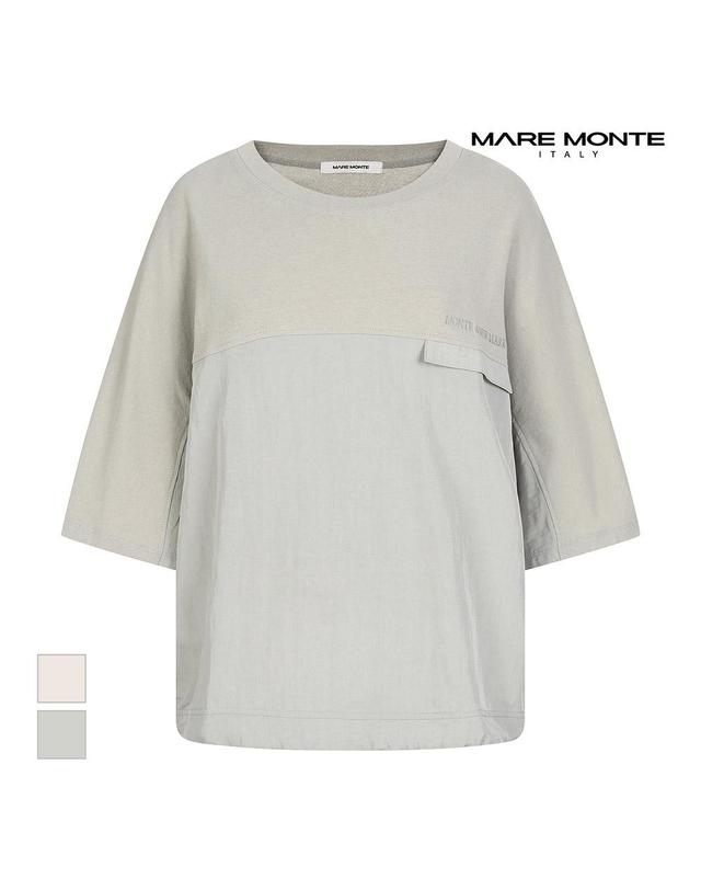 마레몬떼 [마레몬떼] 배색디자인 반팔 티셔츠_M236MTS59P0 착용컷