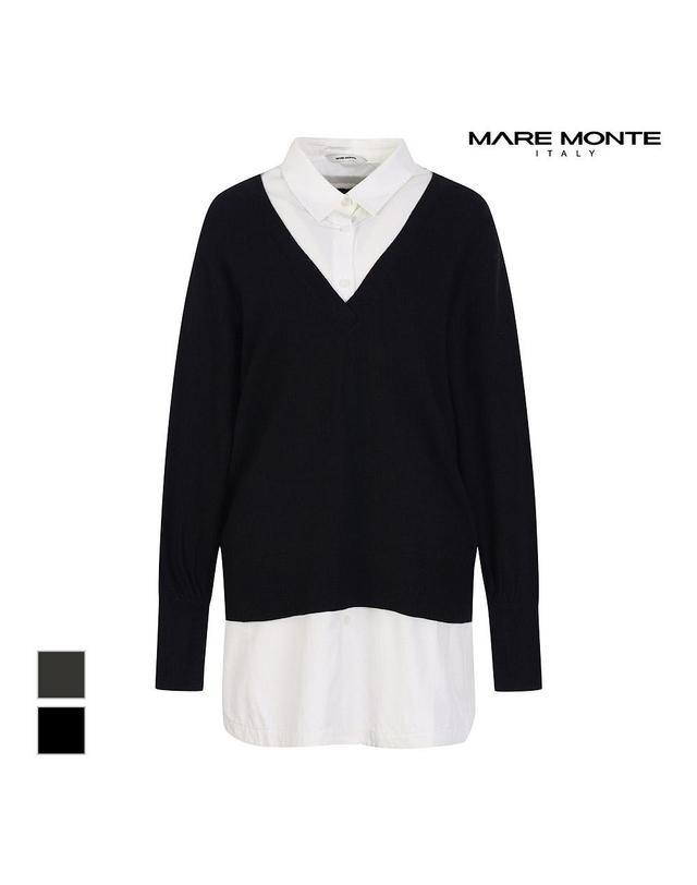 마레몬떼 [마레몬떼] 셔츠레이어드 니트_M249MKT57P0 착용컷