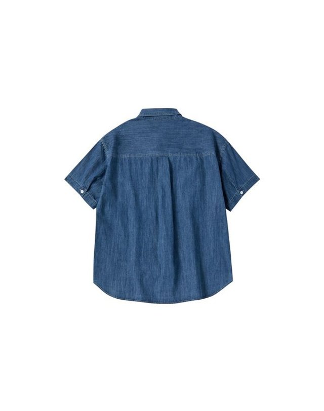 아웃도어 프로덕츠 아웃도어프로덕츠 [갤러리아] 아웃도어프로덕츠 데님반팔셔츠 WO136UCSHZ10 착용컷