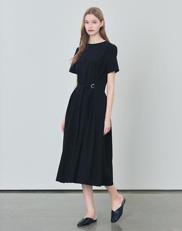 벨티드 라운드 롱 원피스 (XP1OW009L0)