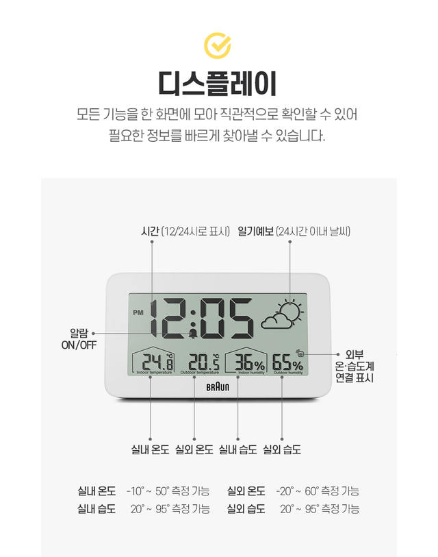 브라운 [BRAUN] BC13WP 공용 탁상시계 착용컷