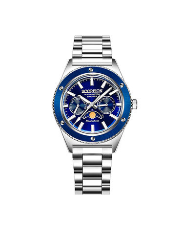 스콜피온 40mm 문페이즈 남성 메탈시계 SP3581M_BU [가죽밴드포함]