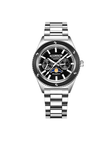 스콜피온 40mm 문페이즈 남성 메탈시계 SP3581M_BK [가죽밴드포함]