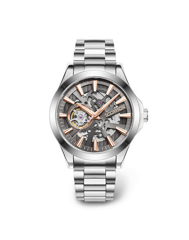 스콜피온 42mm 스켈레톤 오토매틱 메탈워치 SP3375M-WGY