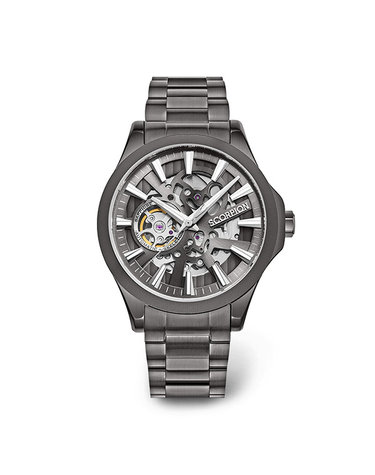 스콜피온 42mm 스켈레톤 오토매틱 메탈워치 SP3375M-GY