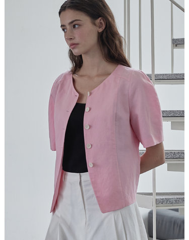 Rounded sleeve jacket - Pink