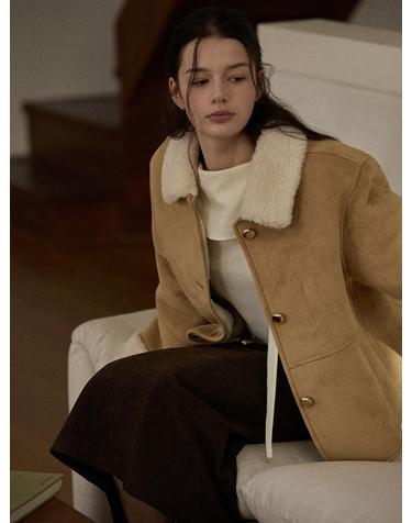 Gold button mustang jacket - Beige