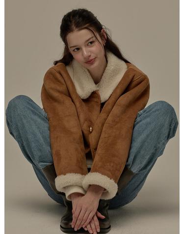 Gold button mustang jacket - Brown