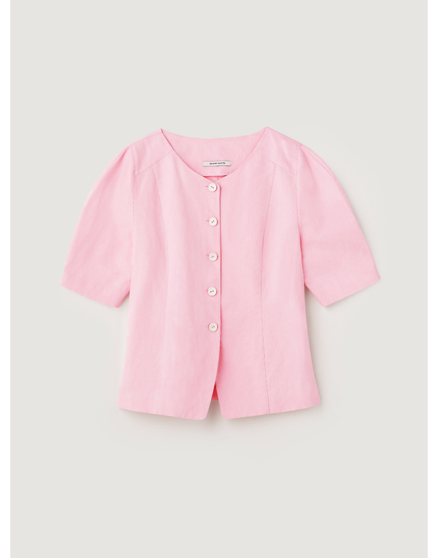 비뮤즈맨션 Rounded sleeve jacket - Pink 착용컷