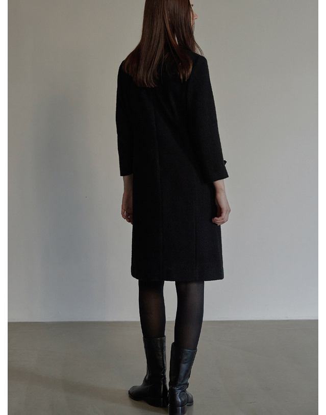 비뮤즈맨션 Ribbon point tweed dress - Black 착용컷