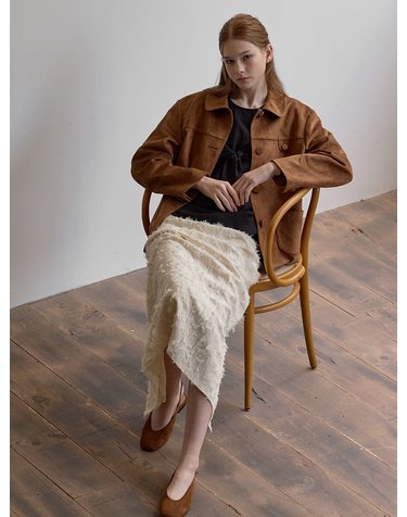 Suede single jacket - Brown