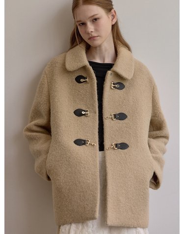 Clasp half coat - Beige