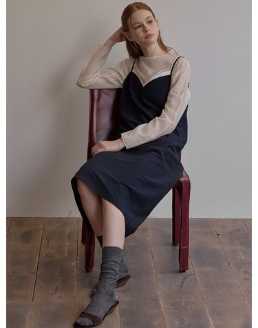 Combination layered dress - Navy