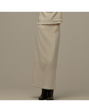 Lace detail H-line skirt - Ivory