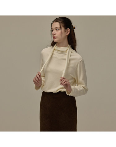 Tie scarf top - Ivory