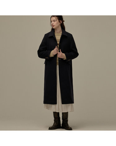 Single button long coat - Navy