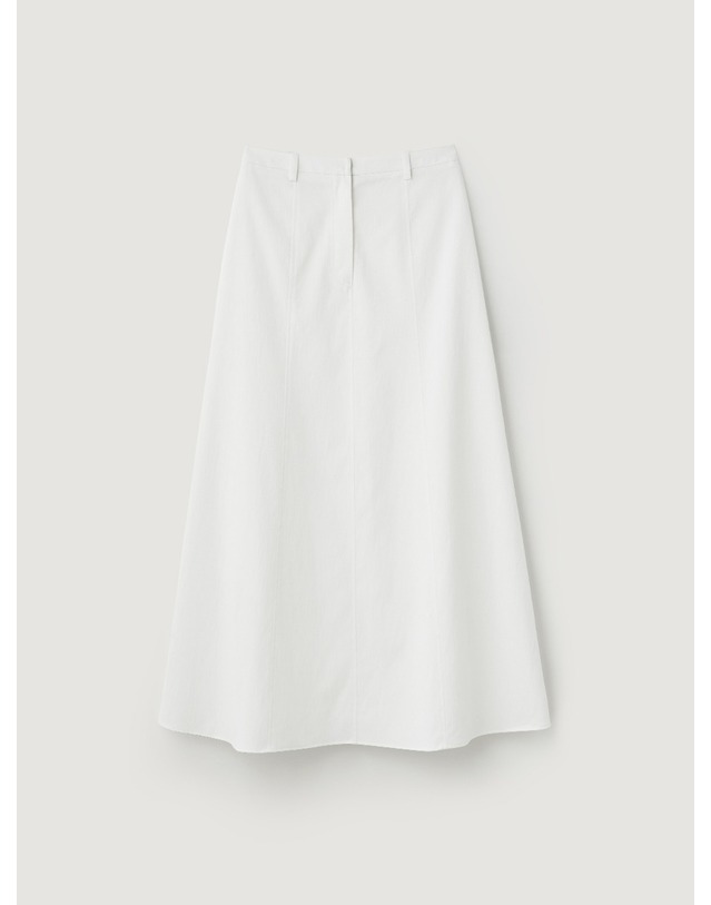 비뮤즈맨션 Cutting line flare skirt - White 착용컷