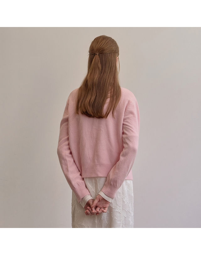 비뮤즈맨션 Camelia knit cardigan - Pink 착용컷