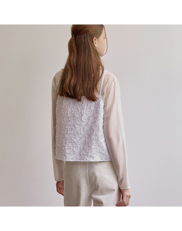 비뮤즈맨션 Jacquard bustier blouse - Ivory 착용컷