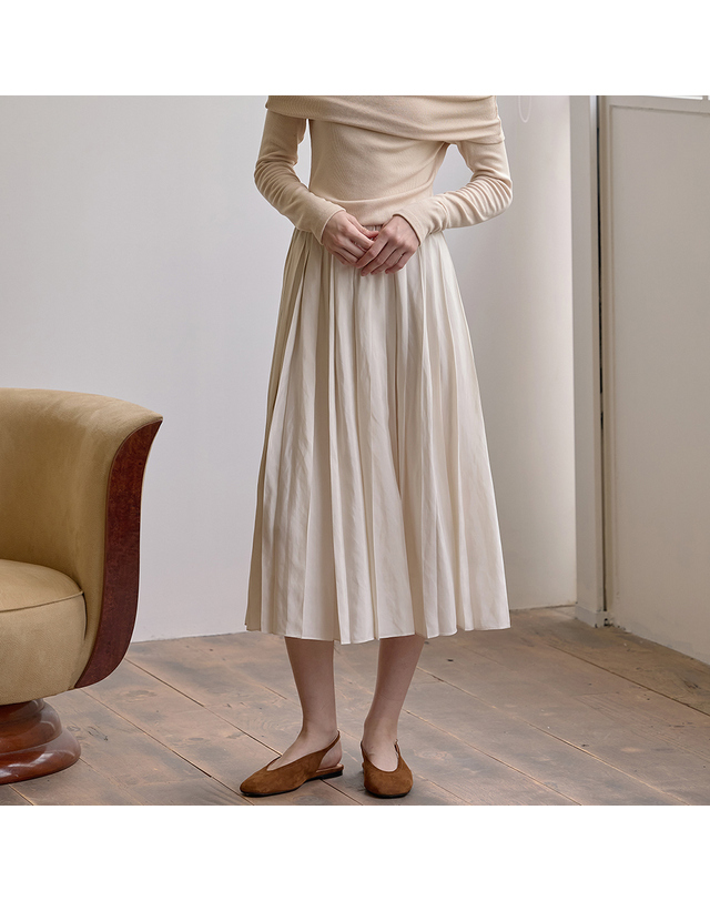 비뮤즈맨션 Melisa pleated skirt - Black 착용컷