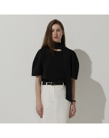 Scarf curved top - Black
