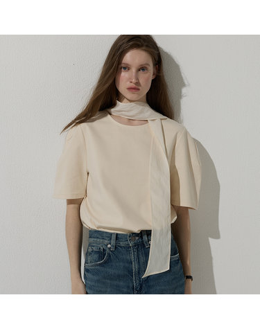 Scarf curved top - Beige