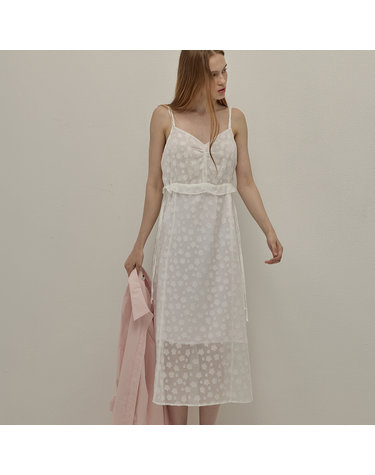 Jacquard bustier dress - White