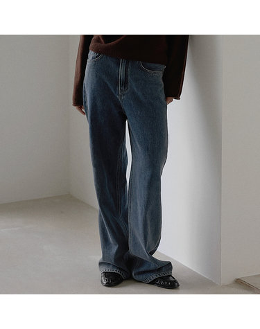 Semi wide denim - Mid blue