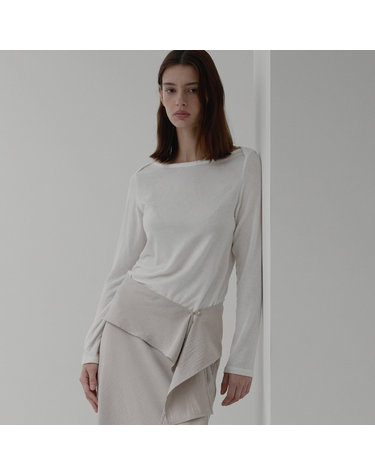Boat-neck raika top - Ivory