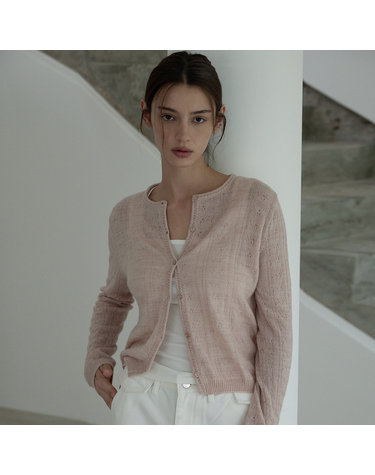 Baby alpaca cardigan - Dust pink