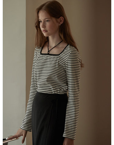 Square neck O-ring top - Black stripe