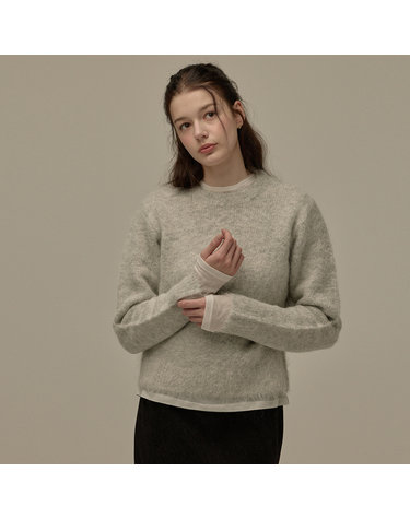 Pullover alpaca knit - Light gray